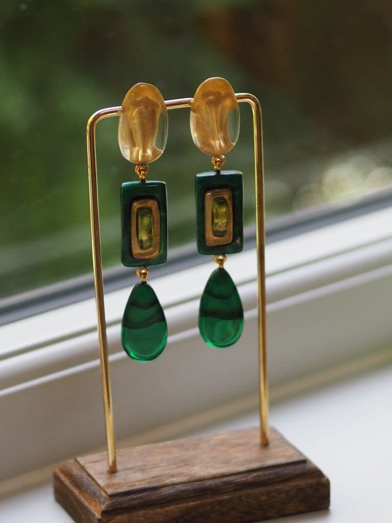 Clip on earrings "long" Marcia Peacock - Natalia Willmott