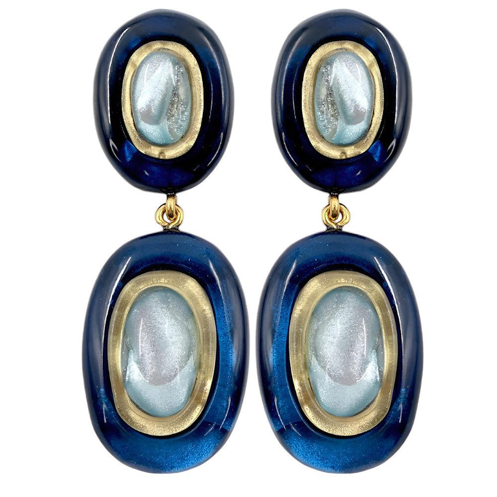 Clip on earrings "ovale" Laurence navy - Natalia Willmott