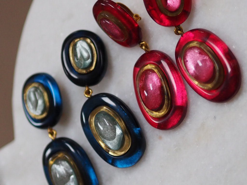 Clip on earrings "ovale" Laurence Pomegranate - Natalia Willmott