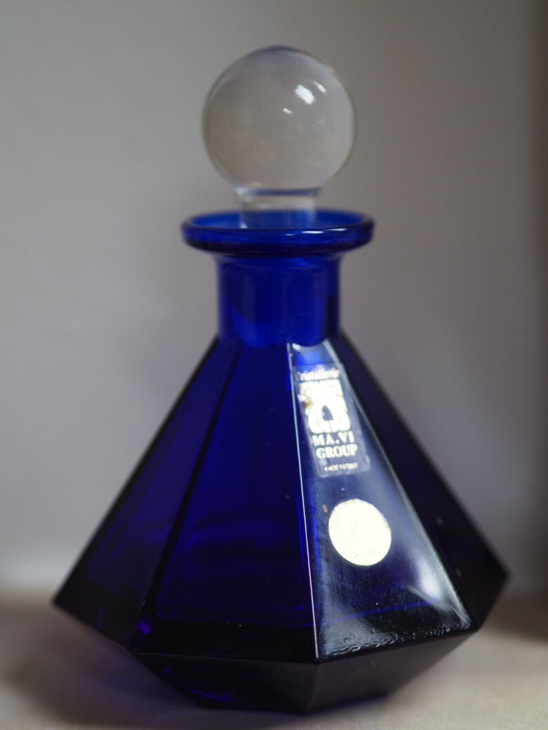 Cobalt Blue Perfume Bottle With Stopper by Cristallerie MA.VI Group - Natalia Willmott