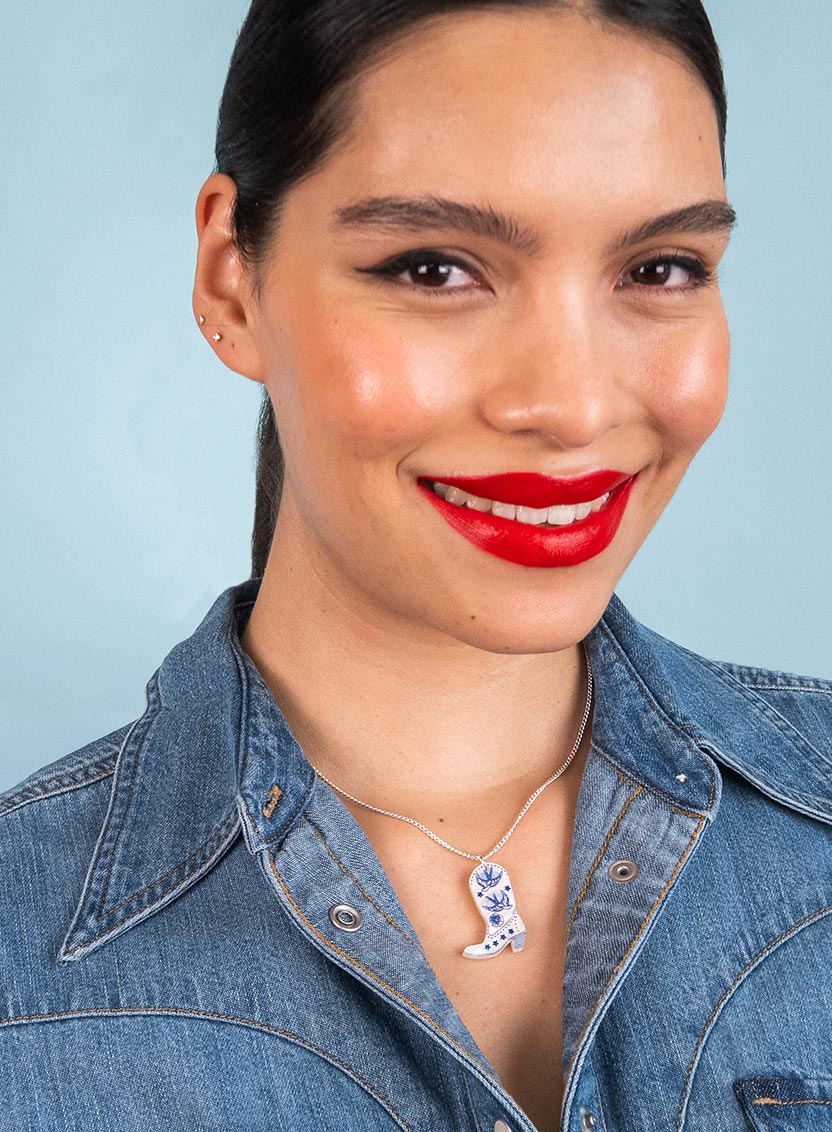 Cowboy boot necklace Tatty Devine - Natalia Willmott