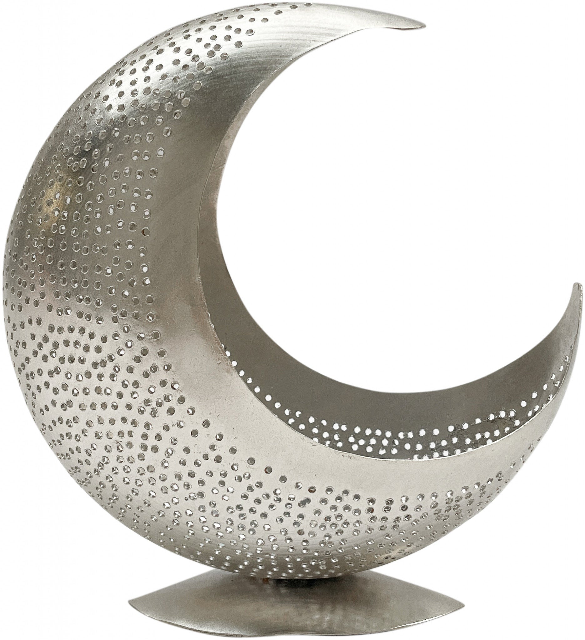 Crescent moon tealight holder - silver - Natalia Willmott