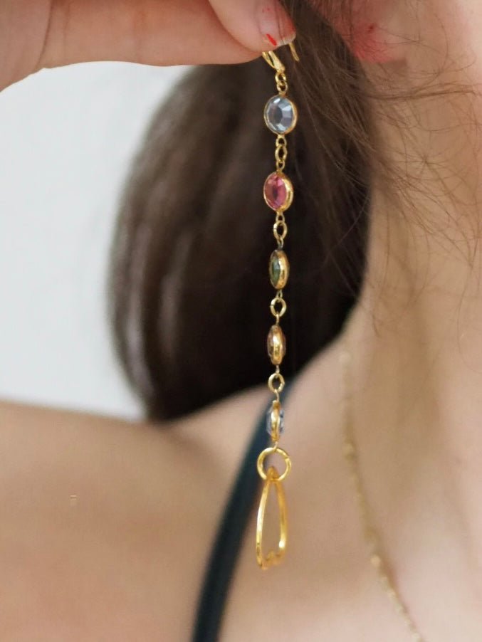 Crystal earrings and necklace pastel hearts - Natalia Willmott