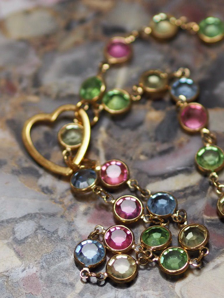 Crystal earrings and necklace pastel hearts - Natalia Willmott