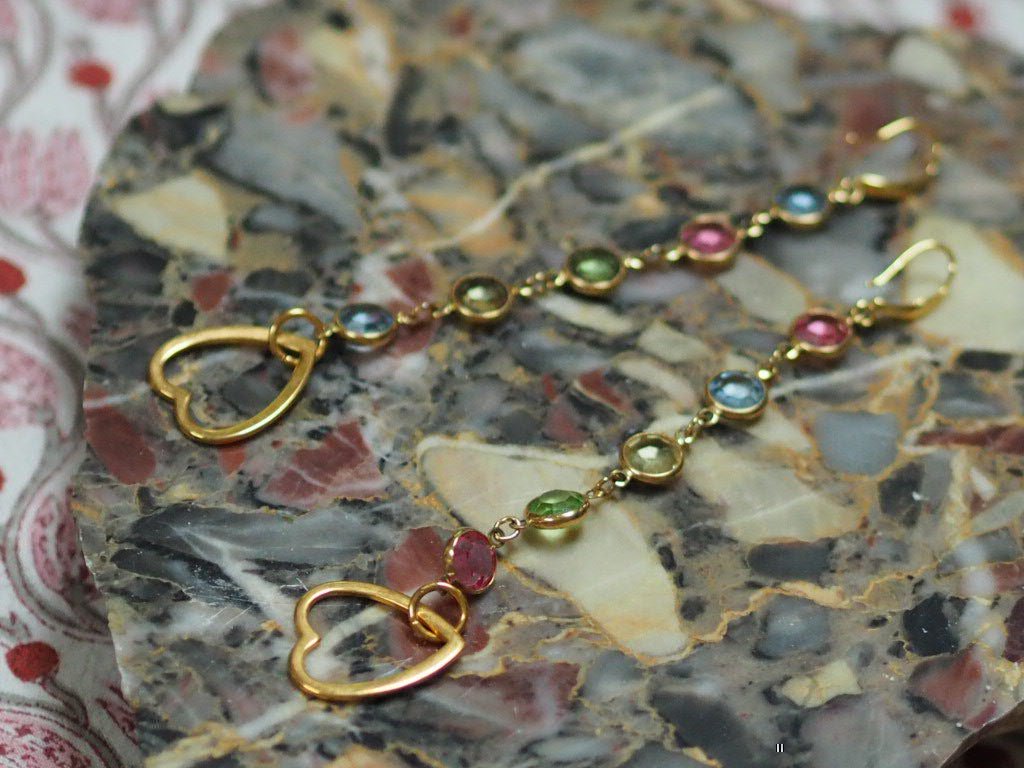 Crystal earrings and necklace pastel hearts - Natalia Willmott