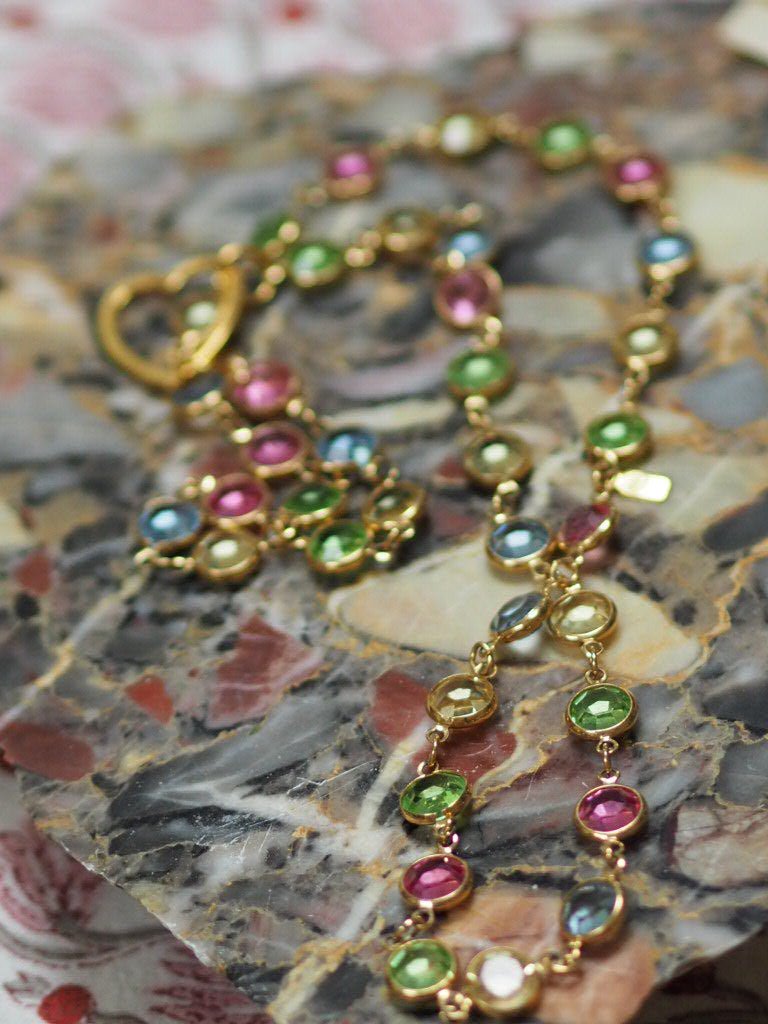 Crystal earrings and necklace pastel hearts - Natalia Willmott