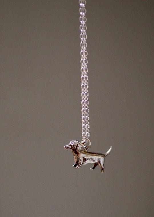 Dachshund dog vintage silver charm - Natalia Willmott