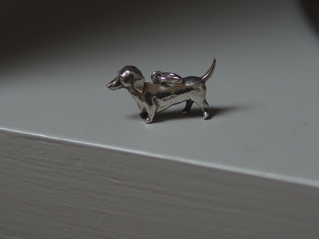 Dachshund dog vintage silver charm - Natalia Willmott