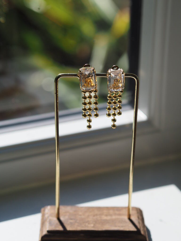 Dangly crystal clip on earrings - Natalia Willmott