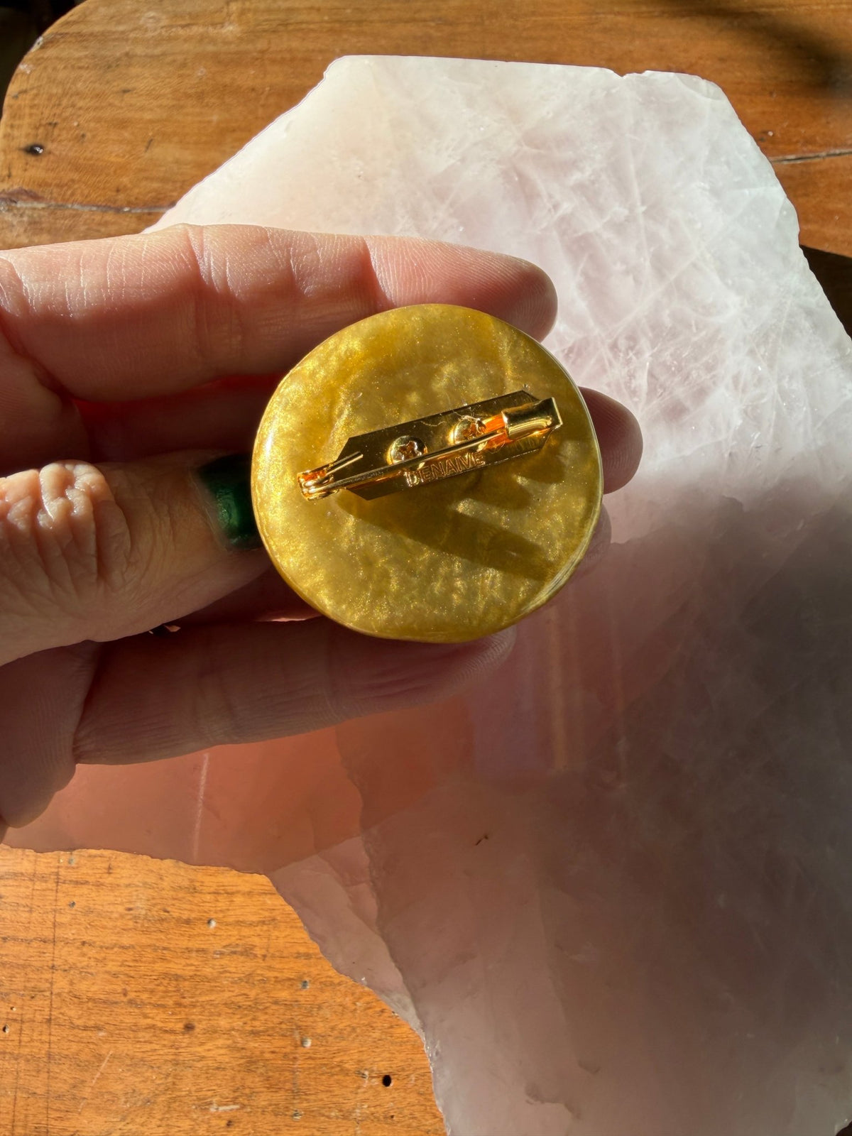 "Delphia" cameo brooch basil green s’by Dominique Denaive - Natalia Willmott