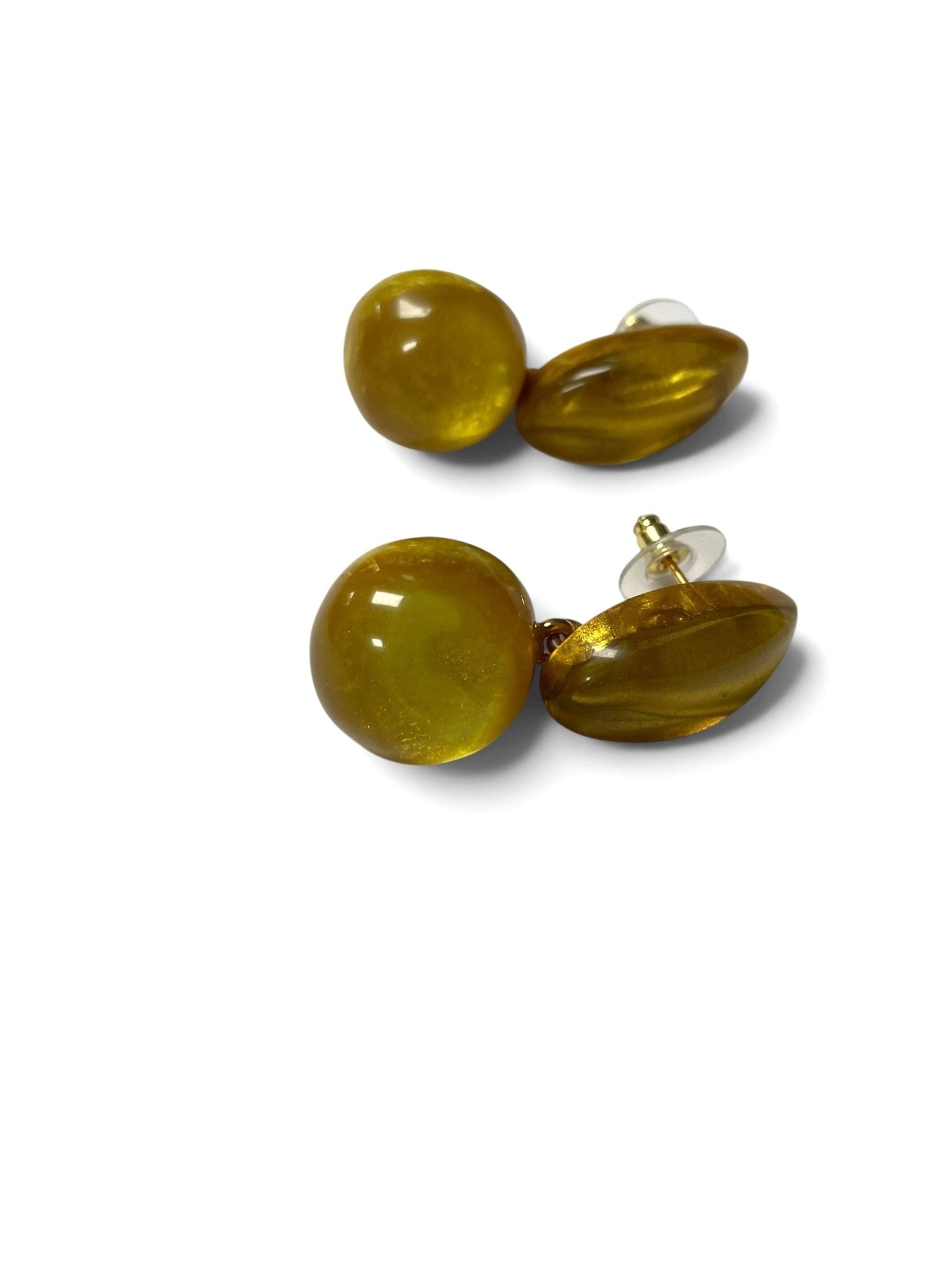 Drop earrings "Clementina" light of the sun yellow by Dominique Denaive - Natalia Willmott