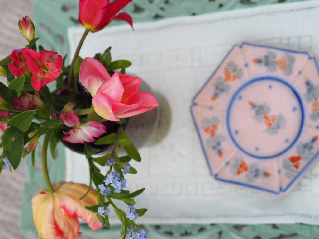 Early Quimper Hexagonal Saucers by Henriot Quimper - Natalia Willmott