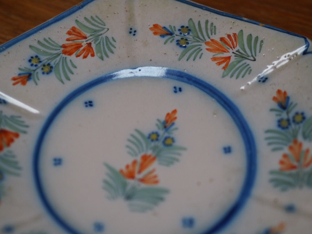 Early Quimper Hexagonal Saucers by Henriot Quimper - Natalia Willmott