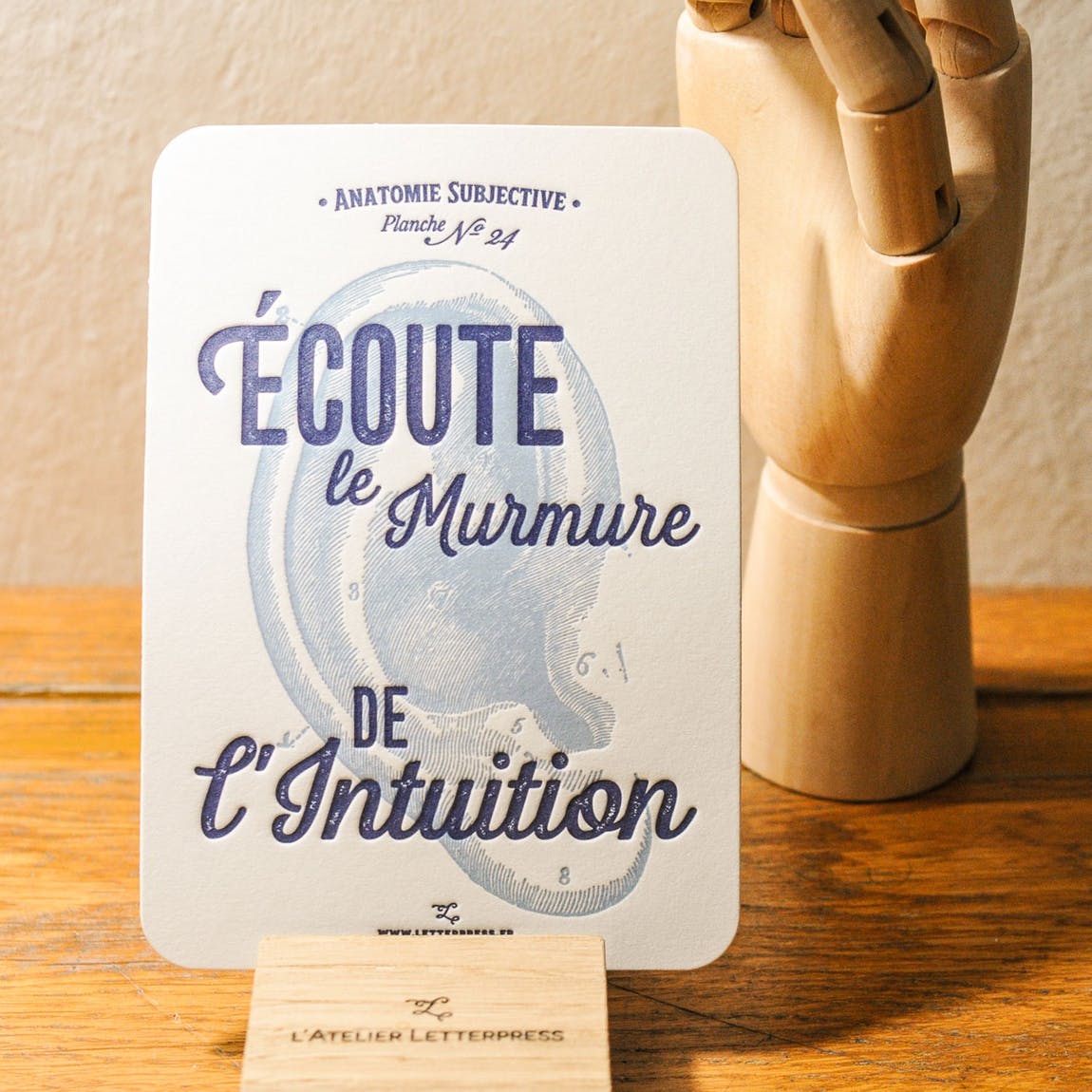 "ecoute le murmure de l'intuition" luxury letterpress card - Natalia Willmott