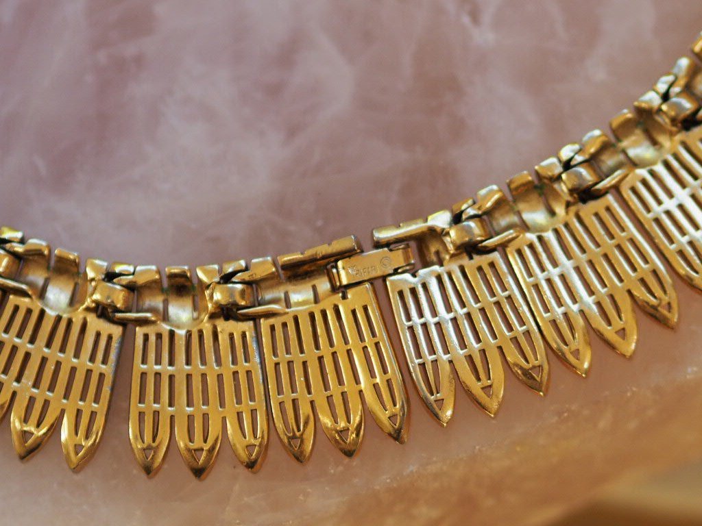 Egyptian revival Trifari 1960’s choker necklace - Natalia Willmott