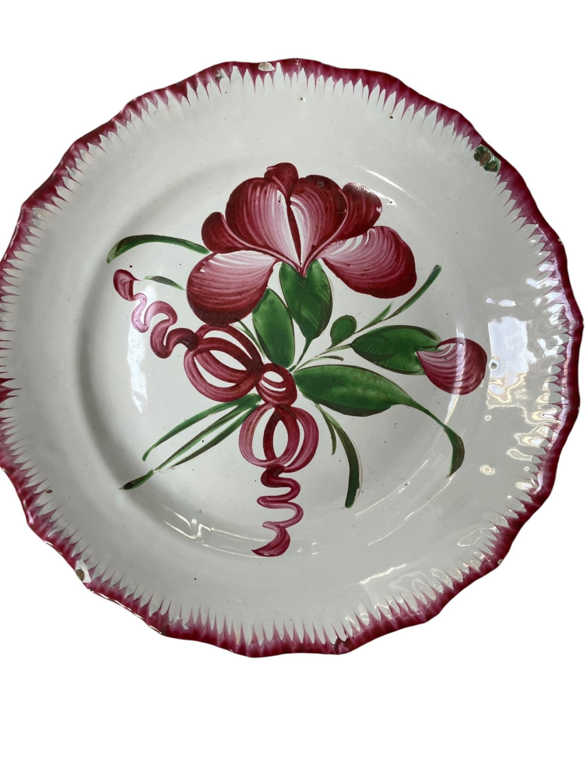 Elegant Faience Les Islettes plate with flowers or coq - Natalia Willmott