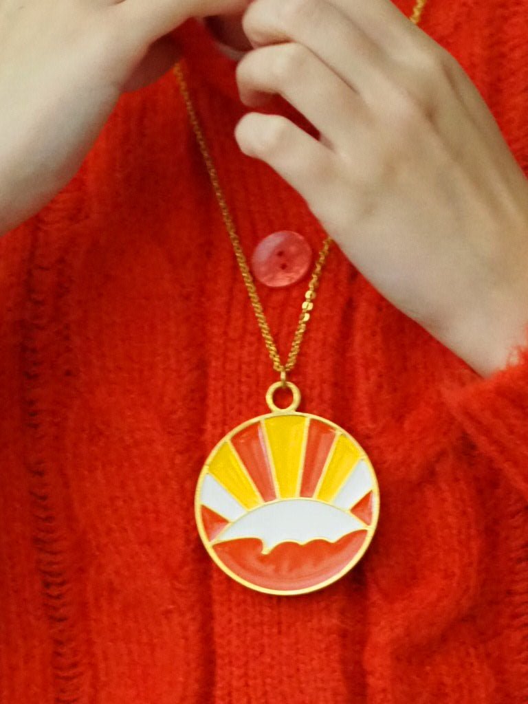 Enamel sunset/ sunrise vintage pendant necklace - Natalia Willmott