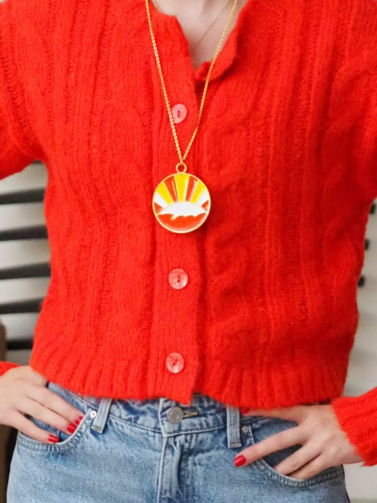 Enamel sunset/ sunrise vintage pendant necklace - Natalia Willmott