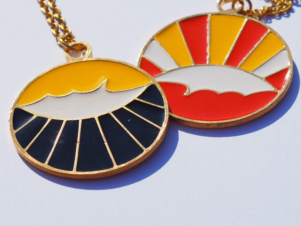 Enamel sunset/ sunrise vintage pendant necklace - Natalia Willmott