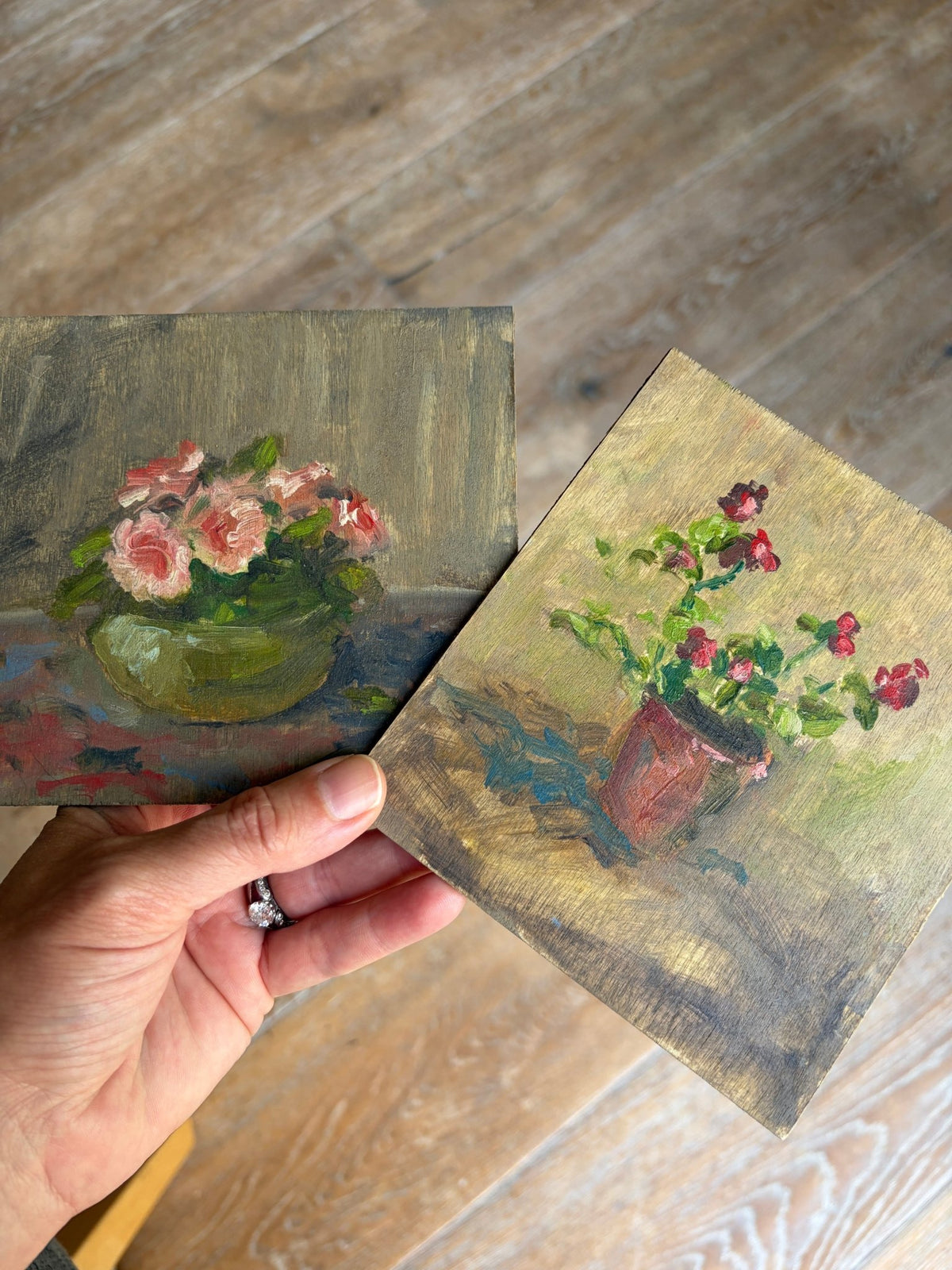 "flowers" small oil painting - Natalia Willmott