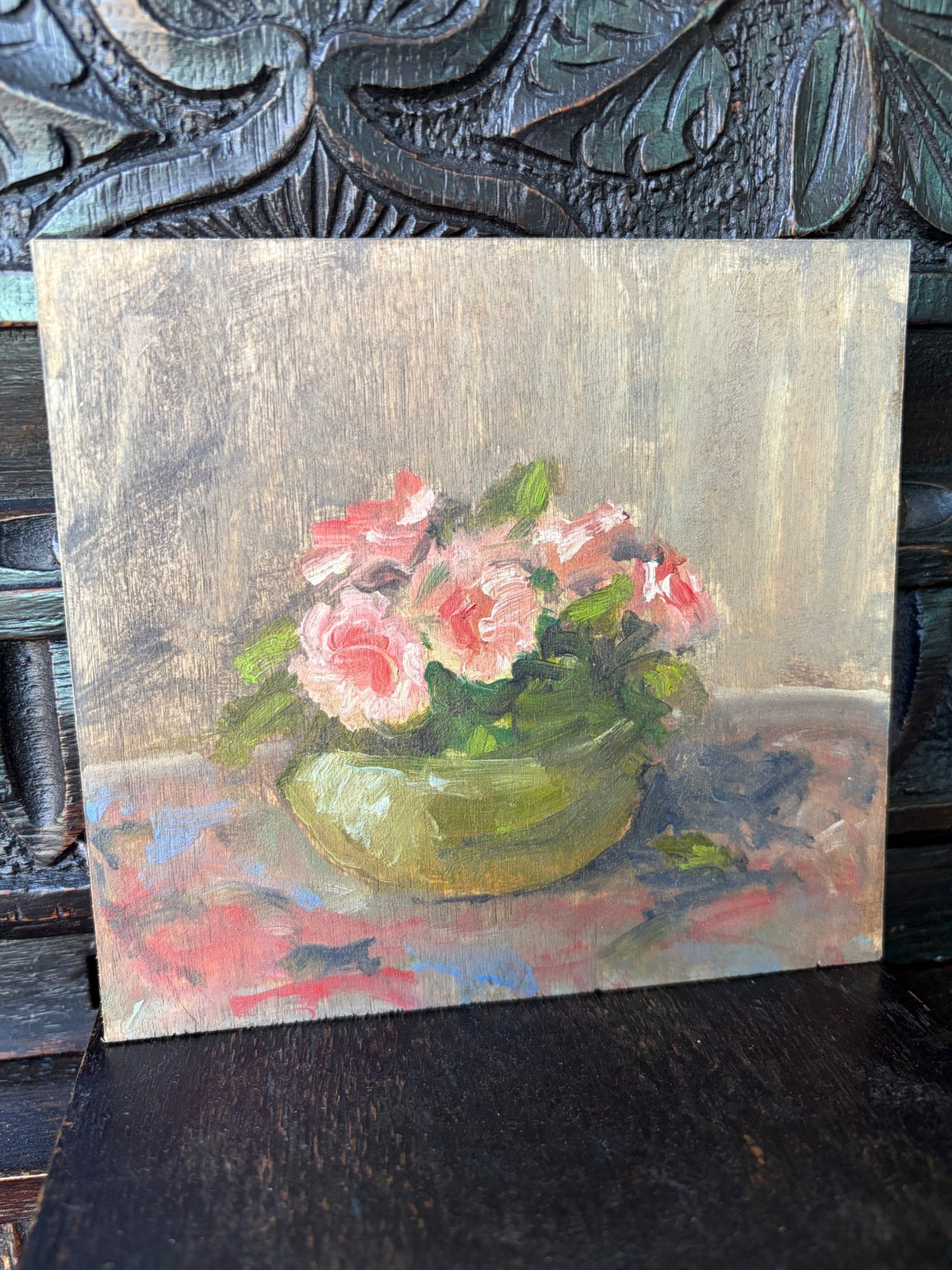 "flowers" small oil painting - Natalia Willmott