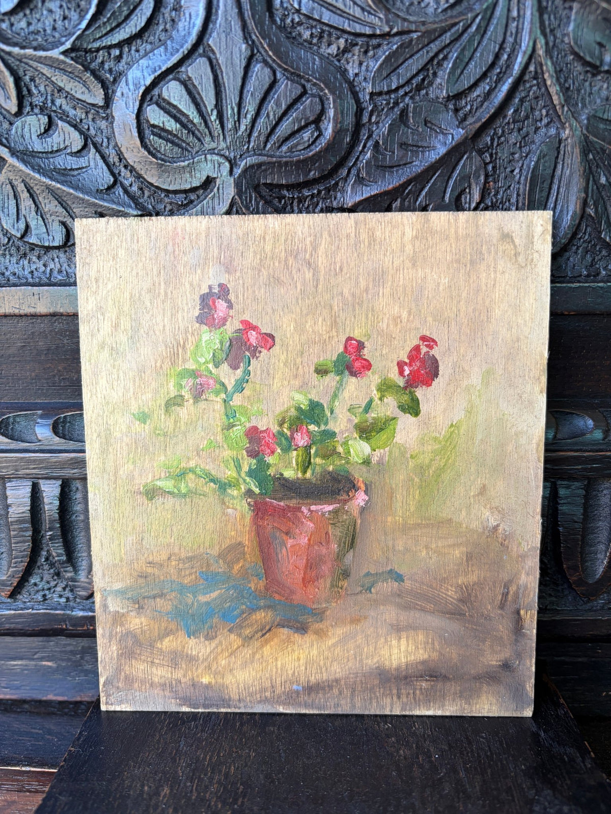 "flowers" small oil painting - Natalia Willmott
