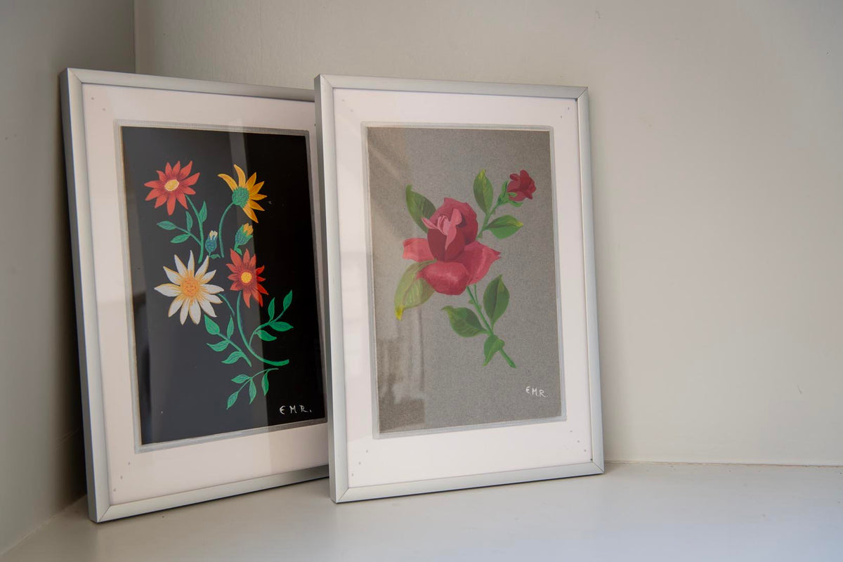 Folk Art vintage small floral gouaches - Natalia Willmott