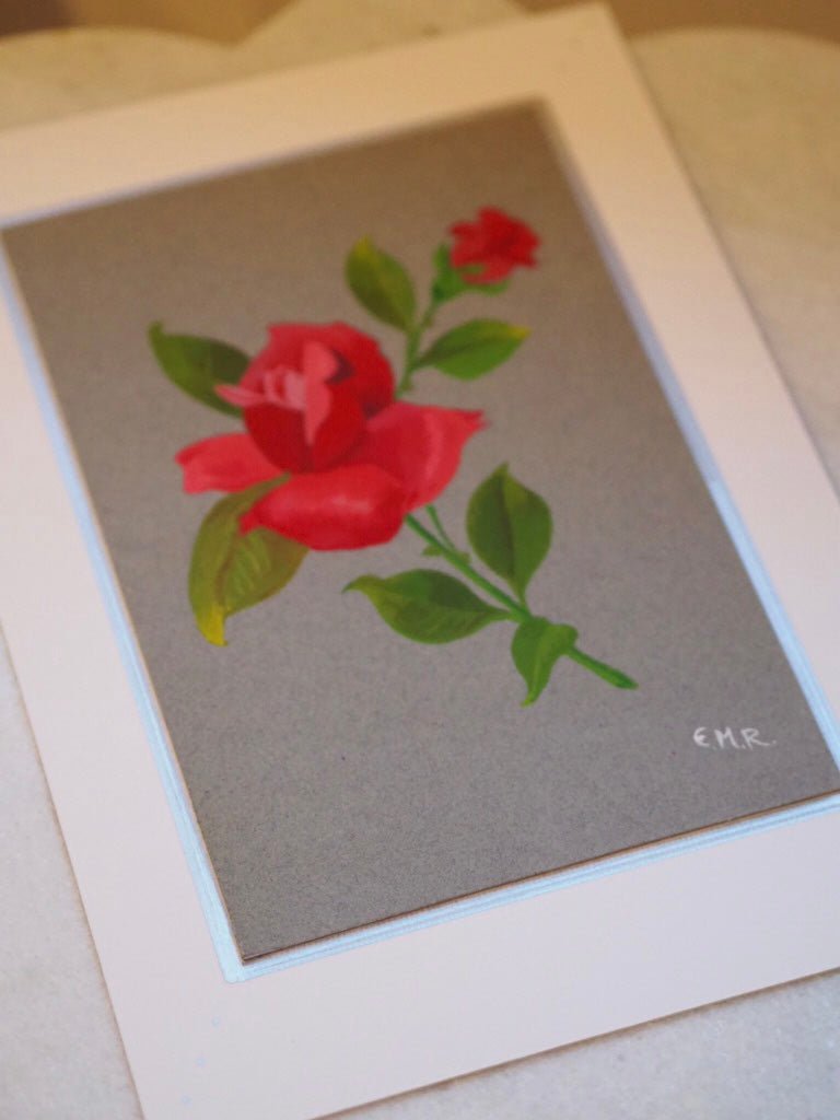 Folk Art vintage small floral gouaches - Natalia Willmott