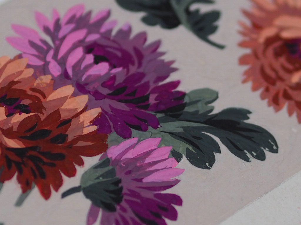 French antique Chrysanthenum ribbon design - Natalia Willmott