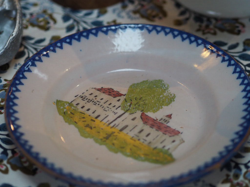 French faience Charolles plate- a walk in nature – Natalia Willmott