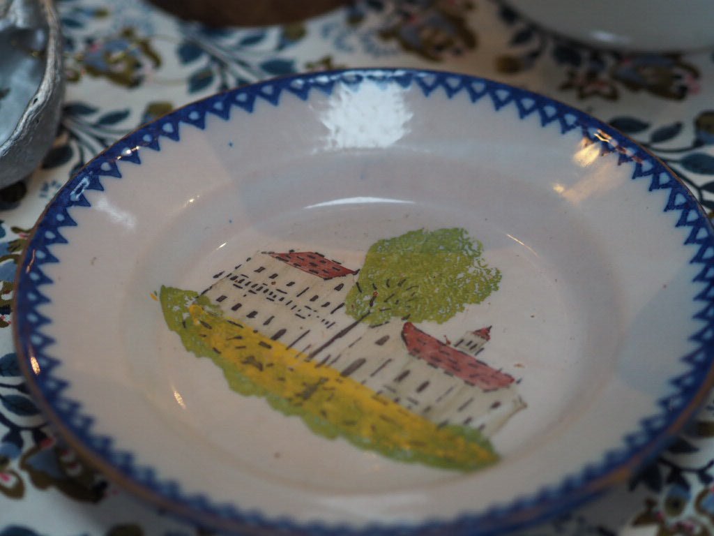 French faience Charolles plate - a walk in nature - Natalia Willmott