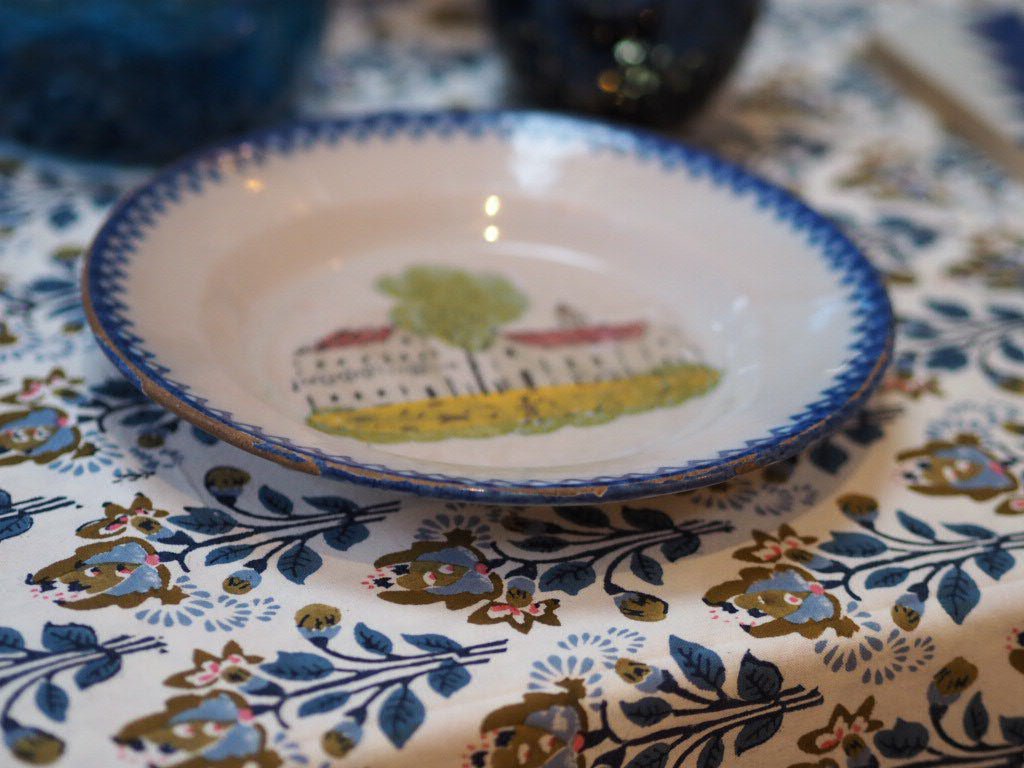French faience Charolles plate- a walk in nature – Natalia Willmott