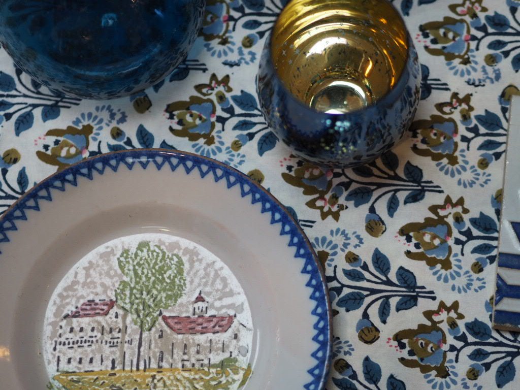 French faience Charolles plate- a walk in nature – Natalia Willmott