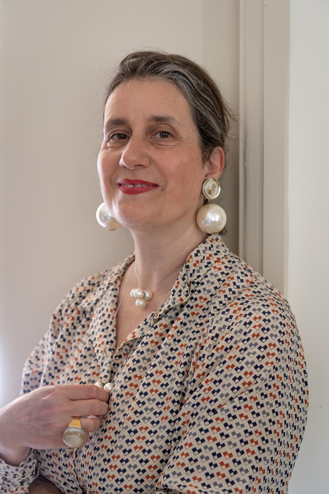 Giant pearl clip on earrings - Natalia Willmott