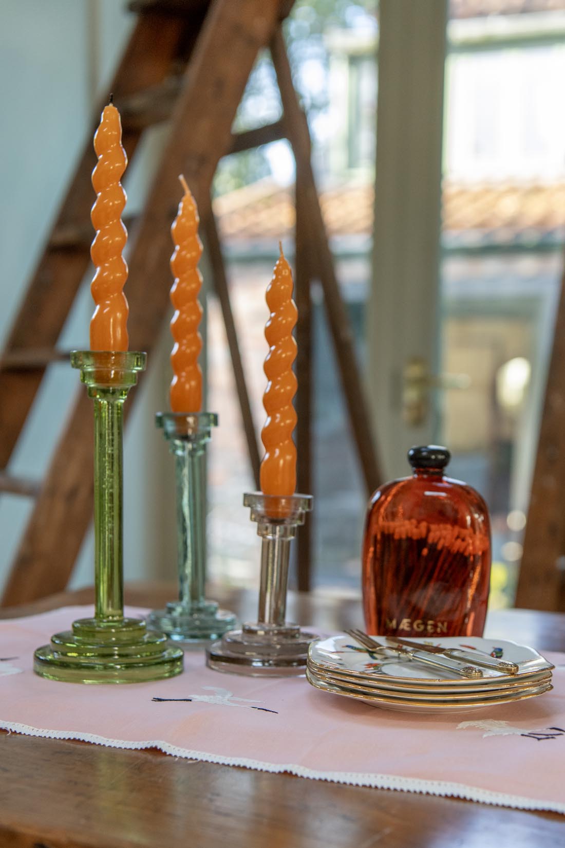 Glass pastels candleholder trio set - Natalia Willmott