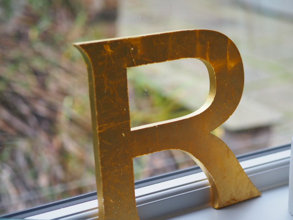 Gold distressed style vintage letters - Natalia Willmott