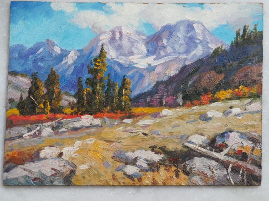Grand Teton view oil painting - Natalia Willmott