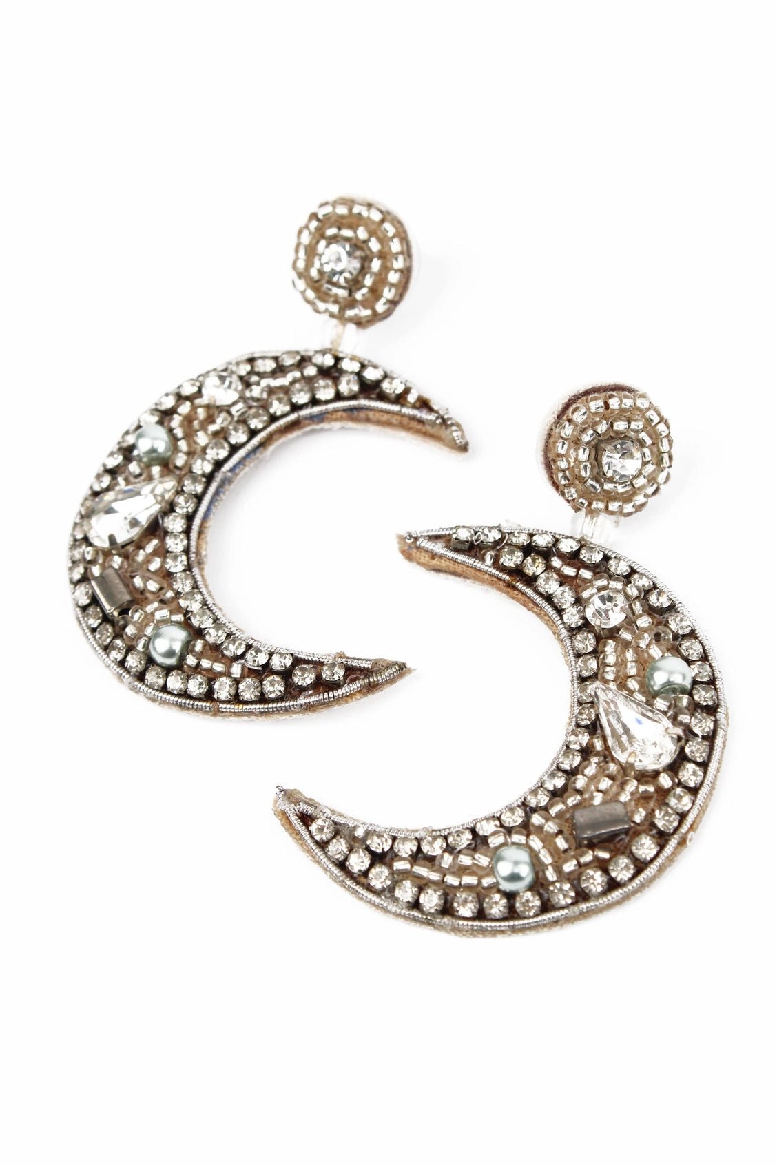 Hand beaded silver moon - Natalia Willmott