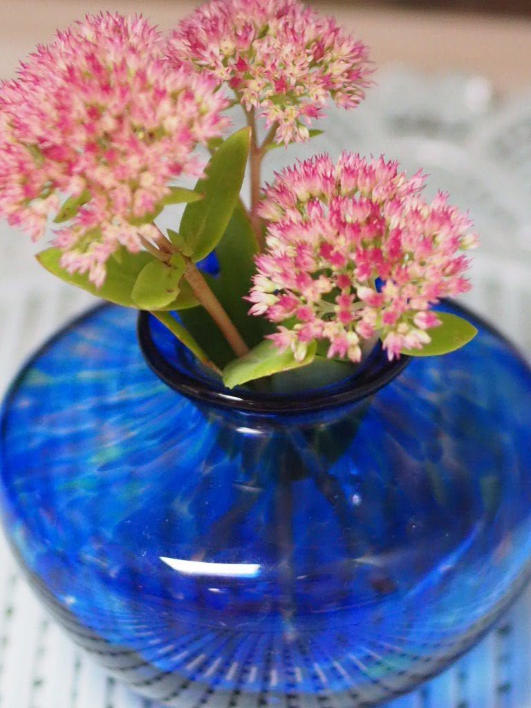 Hand blown cobalt blue glass globe vase - Natalia Willmott