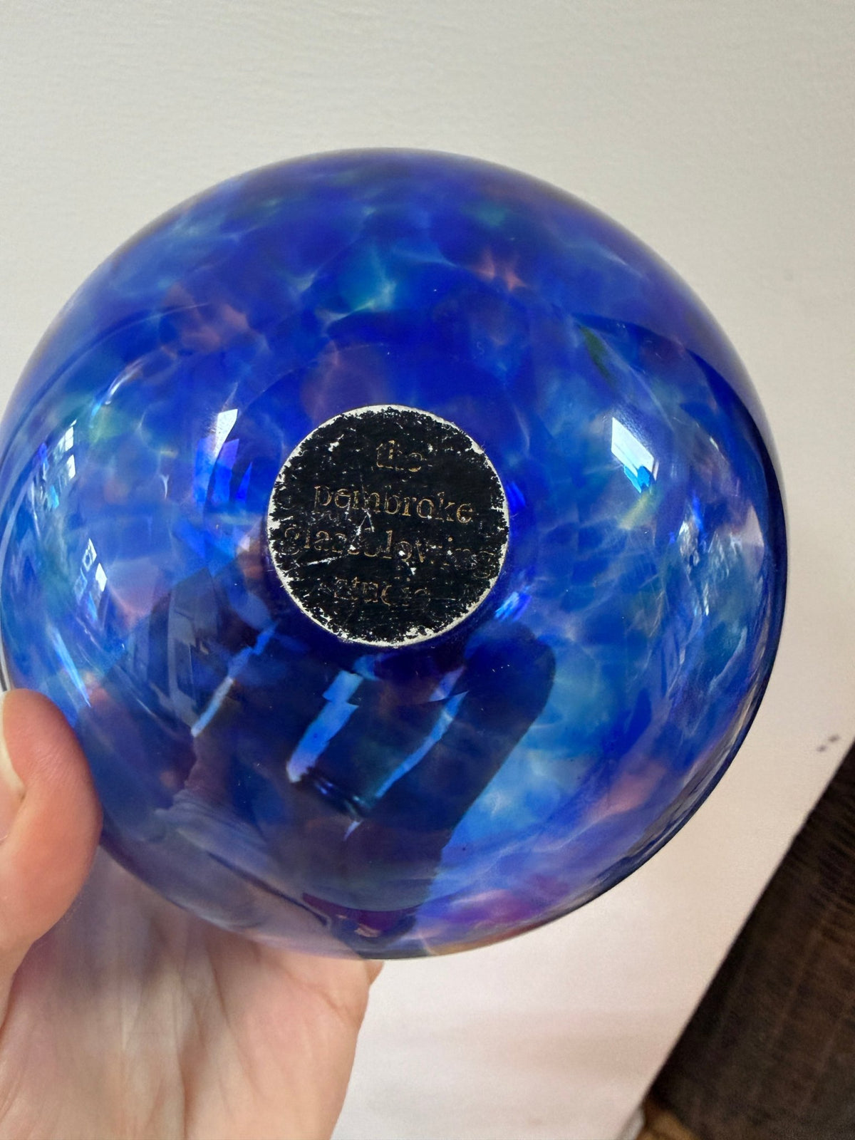 Hand blown cobalt blue glass globe vase - Natalia Willmott