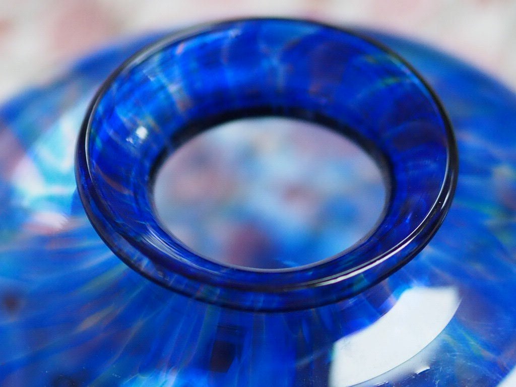 Hand blown cobalt blue glass globe vase - Natalia Willmott