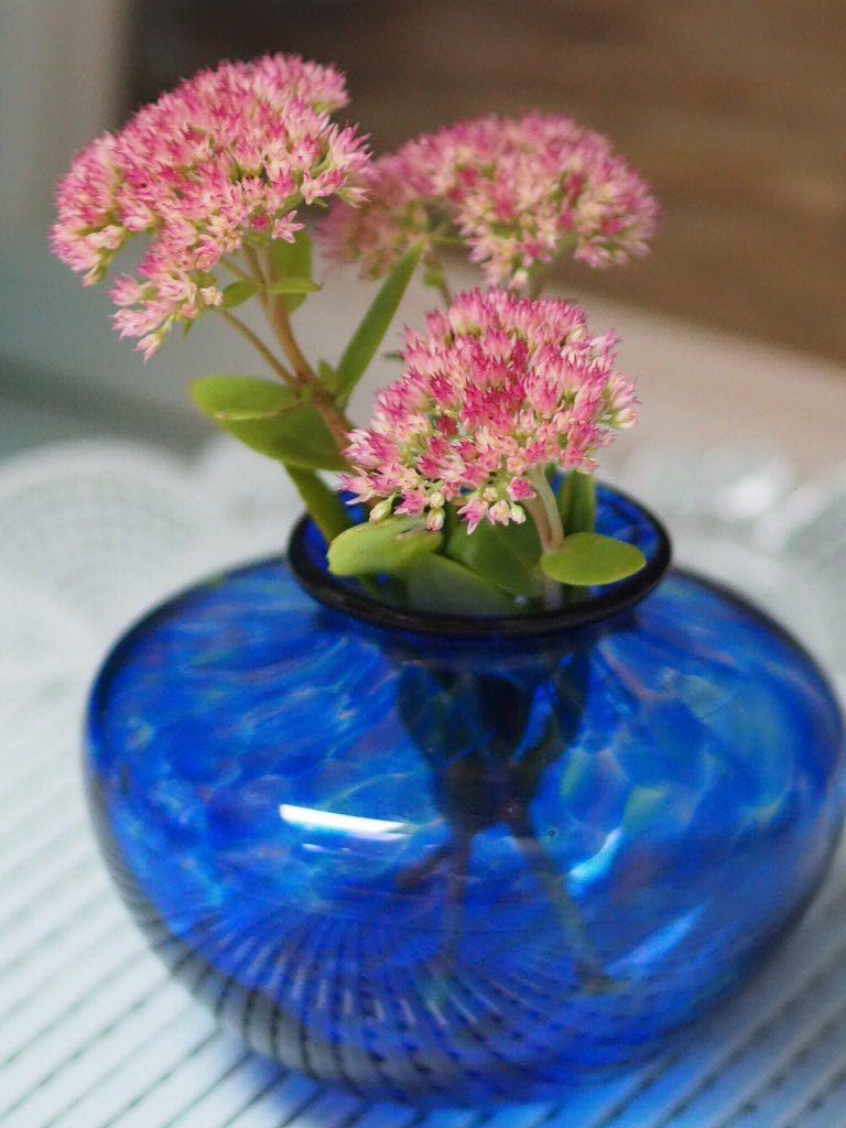 Hand blown cobalt blue glass globe vase - Natalia Willmott