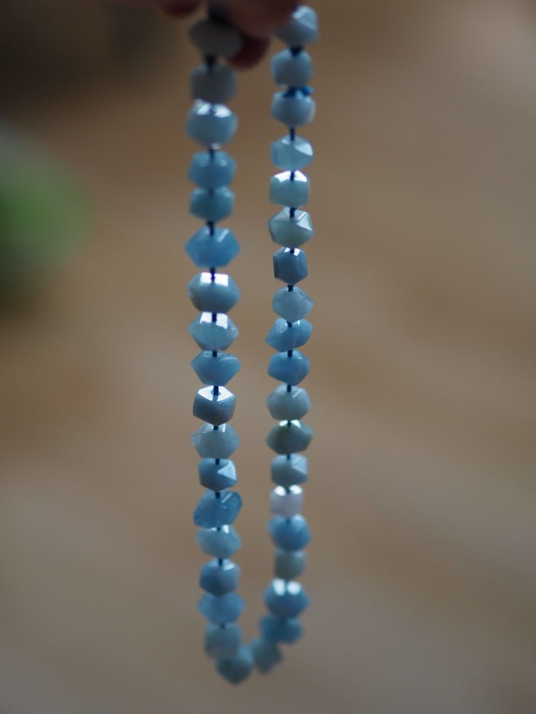 Hand-knotted gemstone blue calcite necklace - Natalia Willmott