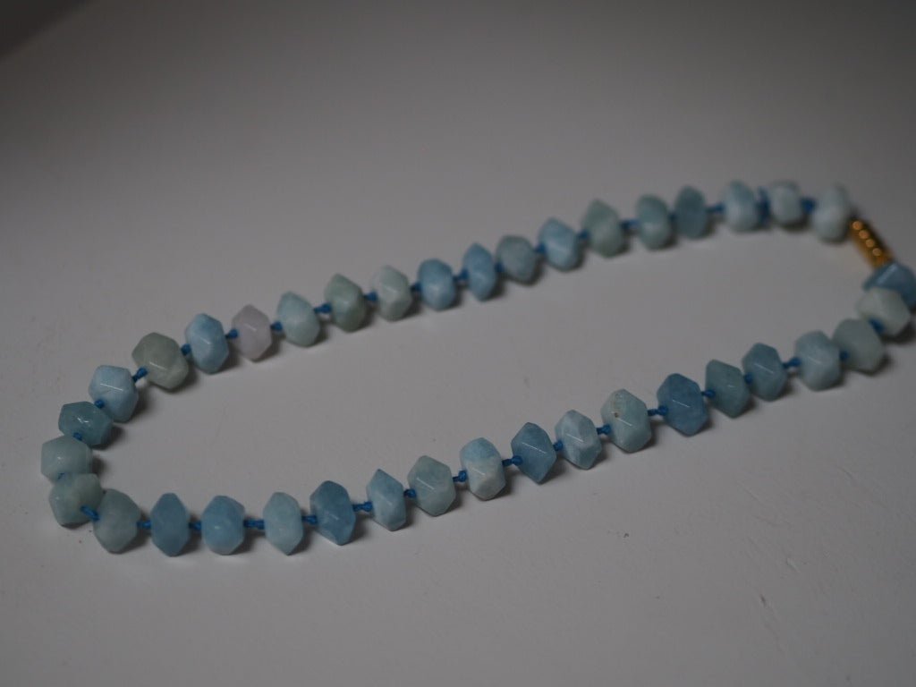 Hand-knotted gemstone blue calcite necklace - Natalia Willmott