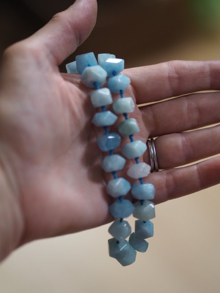 Hand-knotted gemstone blue calcite necklace - Natalia Willmott