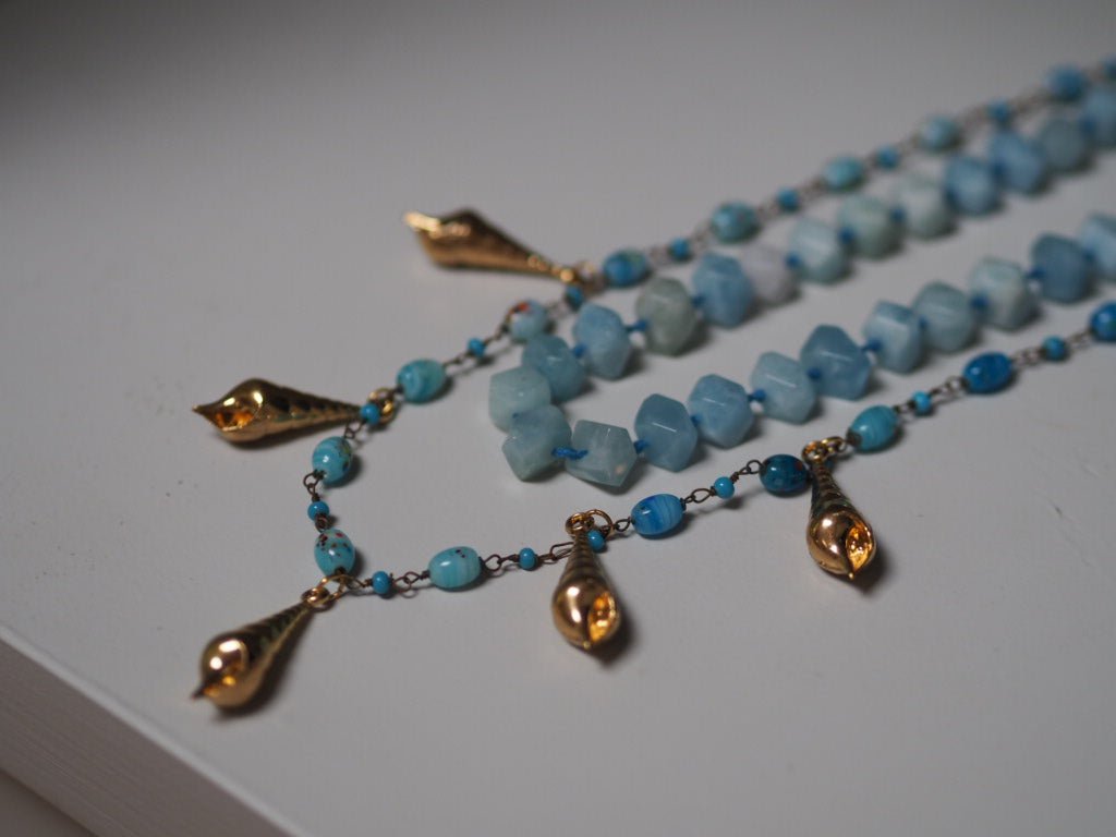 Hand made vintage glass beads and shells necklace - Natalia Willmott