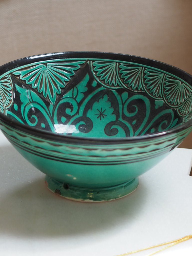 Handcrafted Moroccan Turquoise Ceramic Bowl - Natalia Willmott