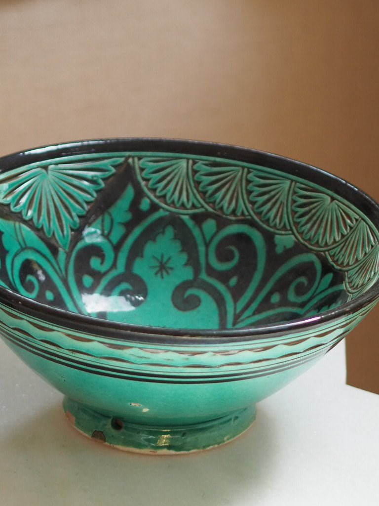 Handcrafted Moroccan Turquoise Ceramic Bowl - Natalia Willmott