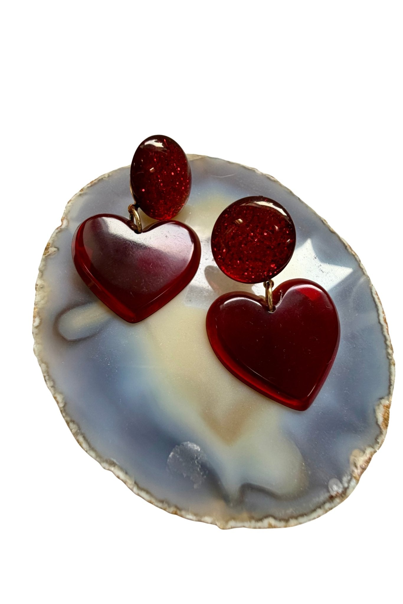 Heart red love earrings - Natalia Willmott