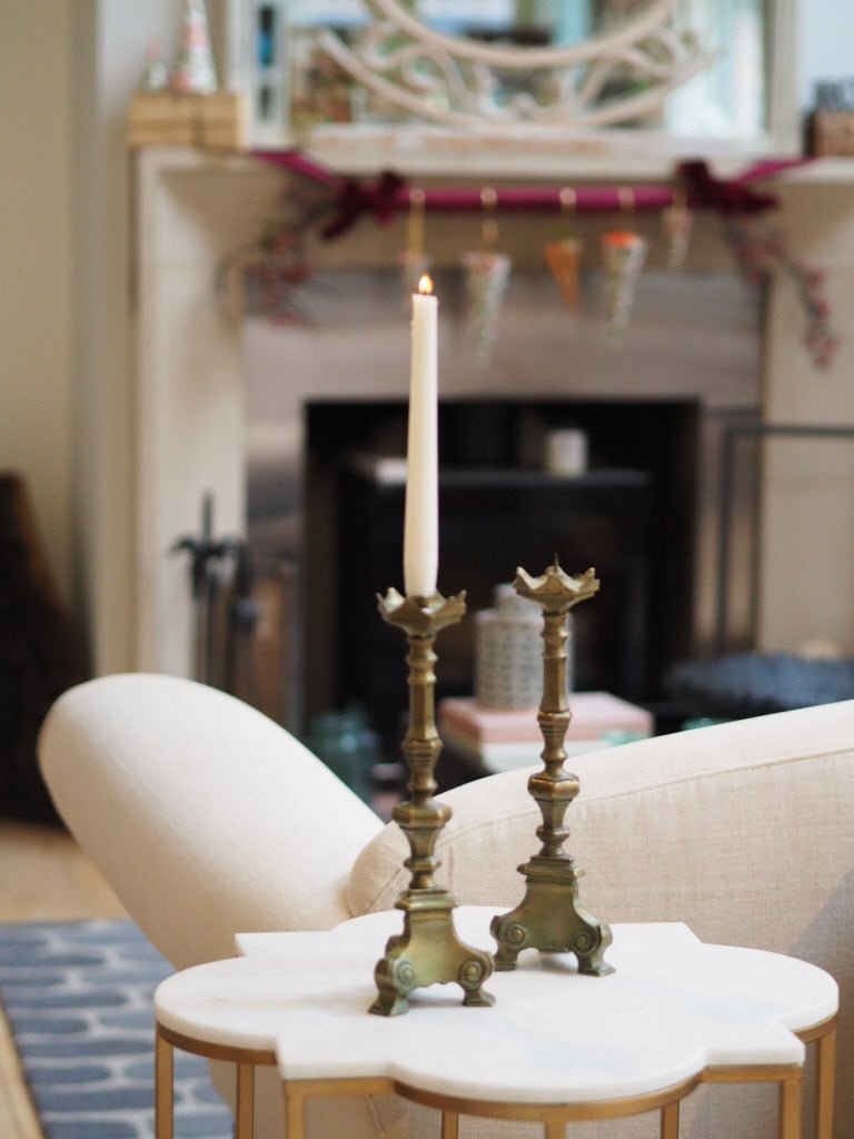 Heavy brass 20th century pair of candelabras - Natalia Willmott